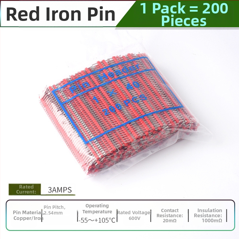 HXS κεφαλίδα ακίδων 2,54 mm, 40 ακίδων, μονής σειράς, ίσιες και καμπύλες ακίδες, για PCB και ψηφιακή ηλεκτρονική