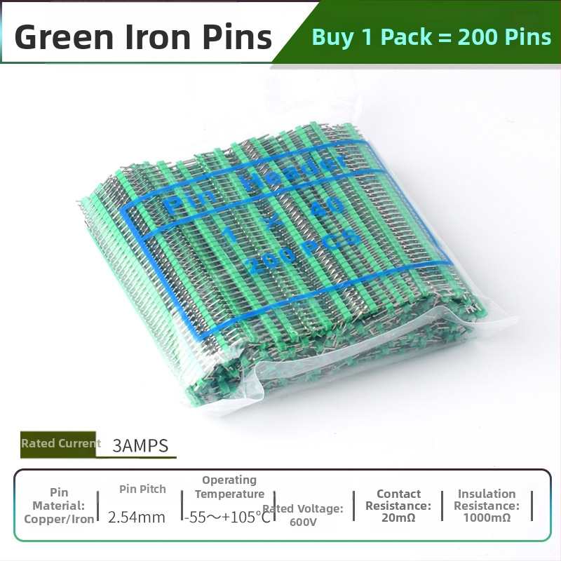 HXS κεφαλίδα ακίδων 2,54 mm, 40 ακίδων, μονής σειράς, ίσιες και καμπύλες ακίδες, για PCB και ψηφιακή ηλεκτρονική