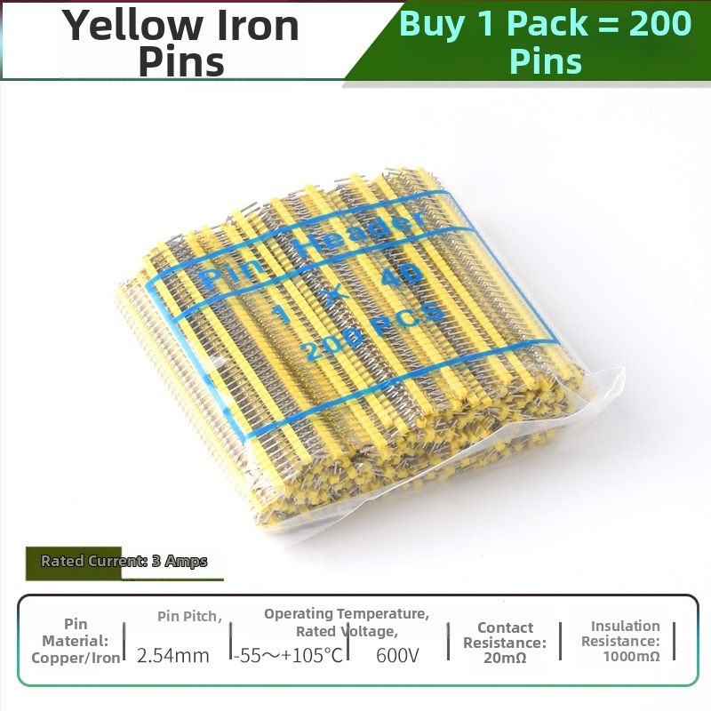 HXS κεφαλίδα ακίδων 2,54 mm, 40 ακίδων, μονής σειράς, ίσιες και καμπύλες ακίδες, για PCB και ψηφιακή ηλεκτρονική