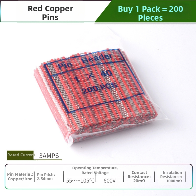 HXS κεφαλίδα ακίδων 2,54 mm, 40 ακίδων, μονής σειράς, ίσιες και καμπύλες ακίδες, για PCB και ψηφιακή ηλεκτρονική