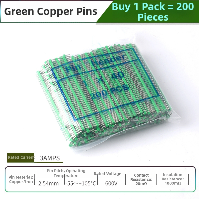 HXS κεφαλίδα ακίδων 2,54 mm, 40 ακίδων, μονής σειράς, ίσιες και καμπύλες ακίδες, για PCB και ψηφιακή ηλεκτρονική