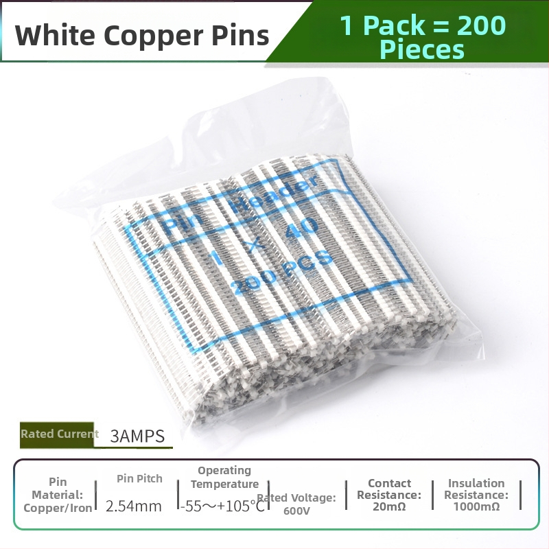 HXS κεφαλίδα ακίδων 2,54 mm, 40 ακίδων, μονής σειράς, ίσιες και καμπύλες ακίδες, για PCB και ψηφιακή ηλεκτρονική