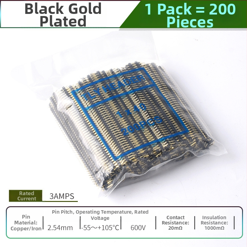 HXS κεφαλίδα ακίδων 2,54 mm, 40 ακίδων, μονής σειράς, ίσιες και καμπύλες ακίδες, για PCB και ψηφιακή ηλεκτρονική