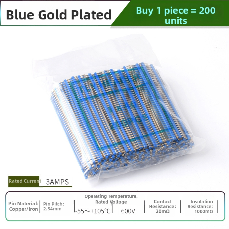 HXS κεφαλίδα ακίδων 2,54 mm, 40 ακίδων, μονής σειράς, ίσιες και καμπύλες ακίδες, για PCB και ψηφιακή ηλεκτρονική