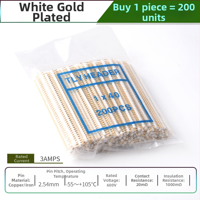 HXS κεφαλίδα ακίδων 2,54 mm, 40 ακίδων, μονής σειράς, ίσιες και καμπύλες ακίδες, για PCB και ψηφιακή ηλεκτρονική