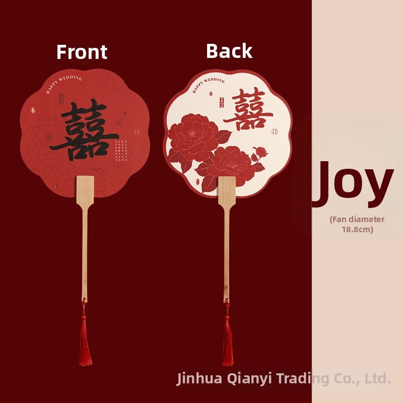 Vestuvėms skirtas delninė ventiliatorius nuotakai ir pamainoms – dvipusis, popierinis, prekinis ženklas Luan wu, rekvizitas vestuvėms nuotraukoms