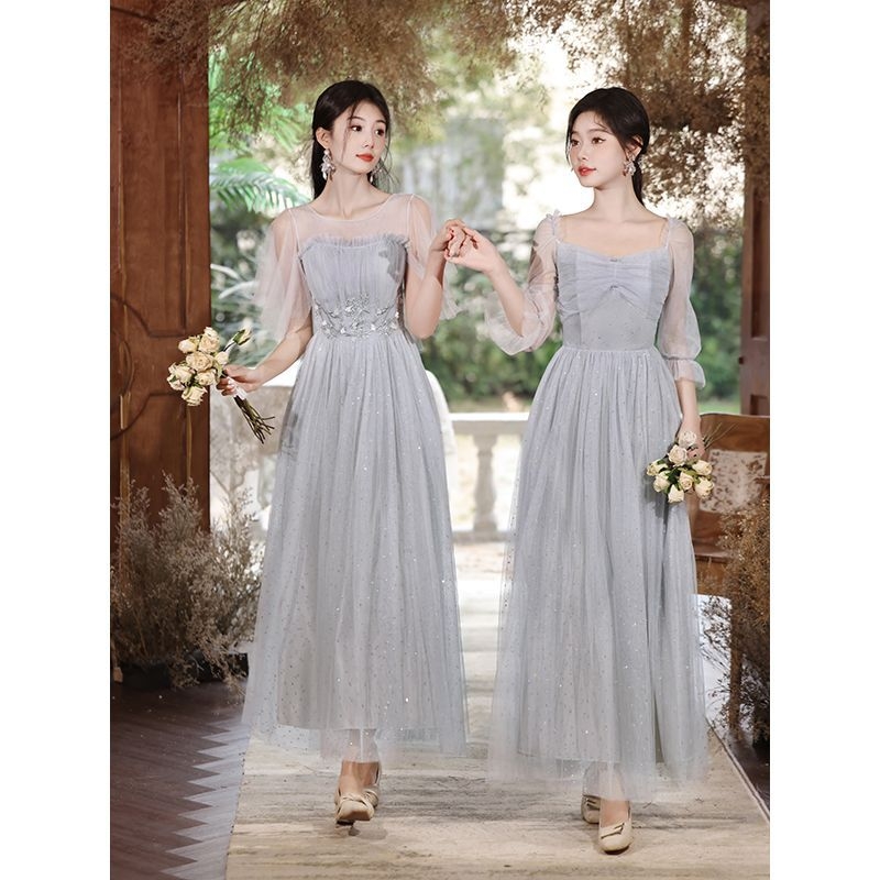 Kumām paredzēta garā A līnijas kāzu kleita ar vienu plecu, 3/4 piedurknēm, no chenille elastīgā auduma