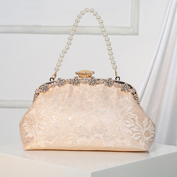 Чанта за ръка с форма на черупка от дантела, заключваща се с ключалка, за ежедневна употреба, марка Aimeiqi, мека триизмерна конструкция, подплата полиестер, пускане през лятото на 2025 г.