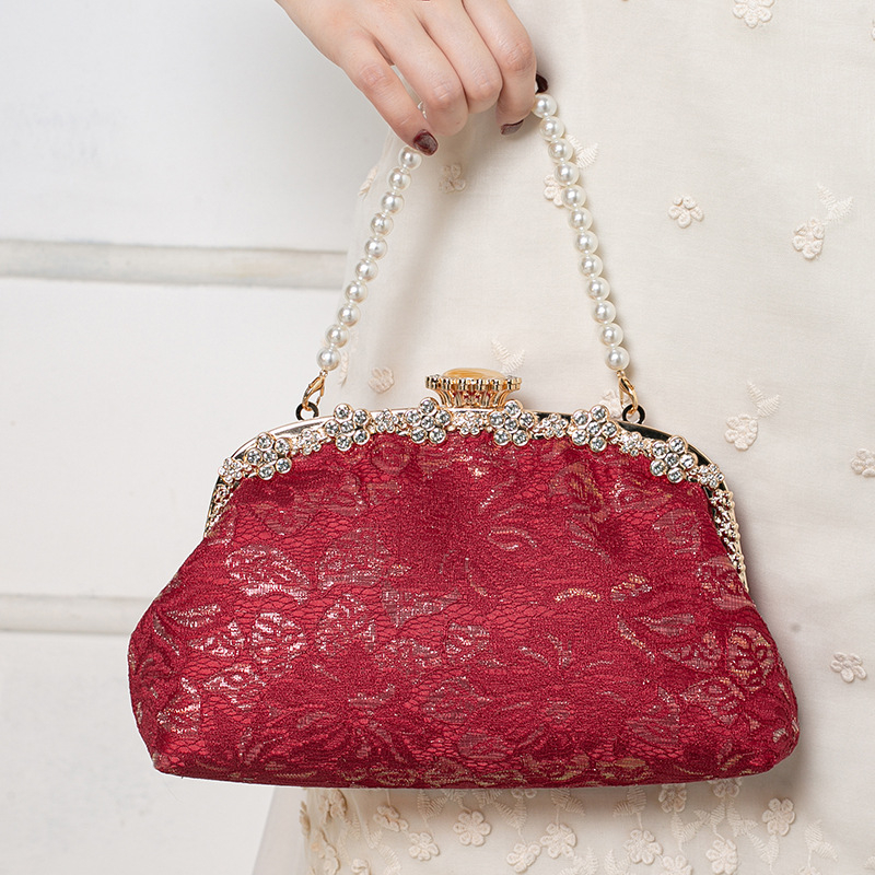 Чанта за ръка с форма на черупка от дантела, заключваща се с ключалка, за ежедневна употреба, марка Aimeiqi, мека триизмерна конструкция, подплата полиестер, пускане през лятото на 2025 г.