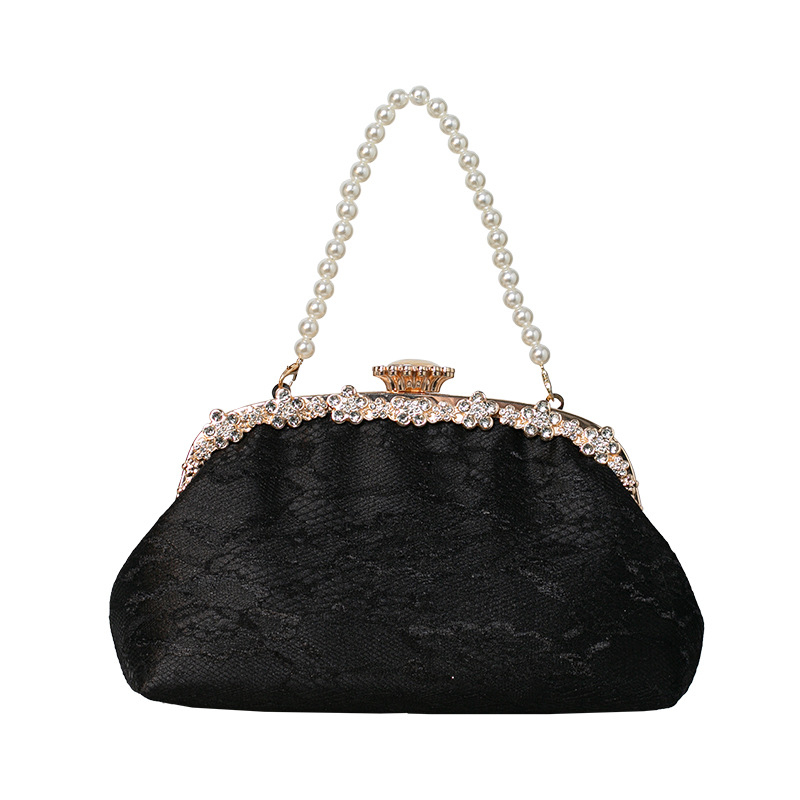 Чанта за ръка с форма на черупка от дантела, заключваща се с ключалка, за ежедневна употреба, марка Aimeiqi, мека триизмерна конструкция, подплата полиестер, пускане през лятото на 2025 г.