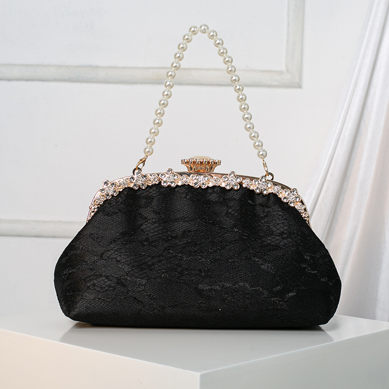 Чанта за ръка с форма на черупка от дантела, заключваща се с ключалка, за ежедневна употреба, марка Aimeiqi, мека триизмерна конструкция, подплата полиестер, пускане през лятото на 2025 г.