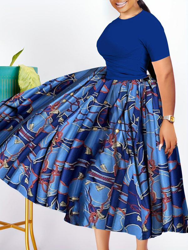 Garā kleita ar lielu volānu, apaļais kakla izgriezums, garas piedurknes, Eiropas un Amerikas stils