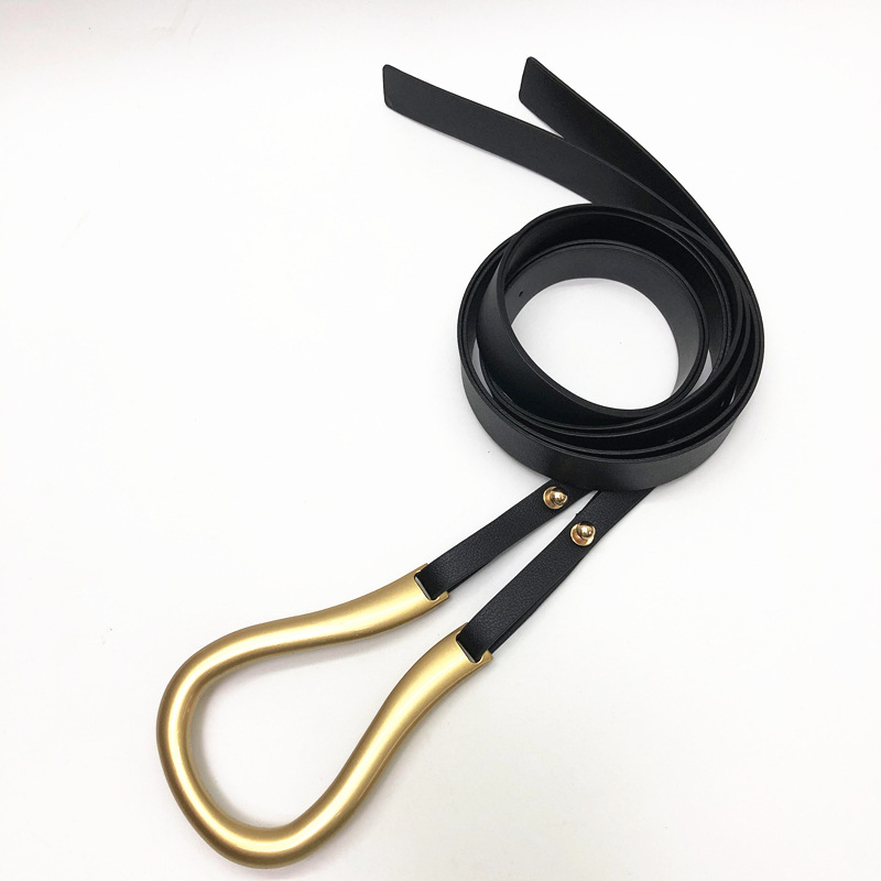 Centură de damă pentru rochie, cataramă în formă de potcoavă, stil coreean, piele artificială, cataramă 12×8,5 cm, lățime 5 cm