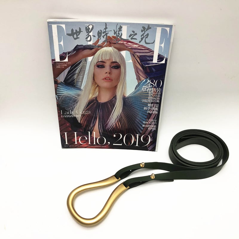 Centură de damă pentru rochie, cataramă în formă de potcoavă, stil coreean, piele artificială, cataramă 12×8,5 cm, lățime 5 cm