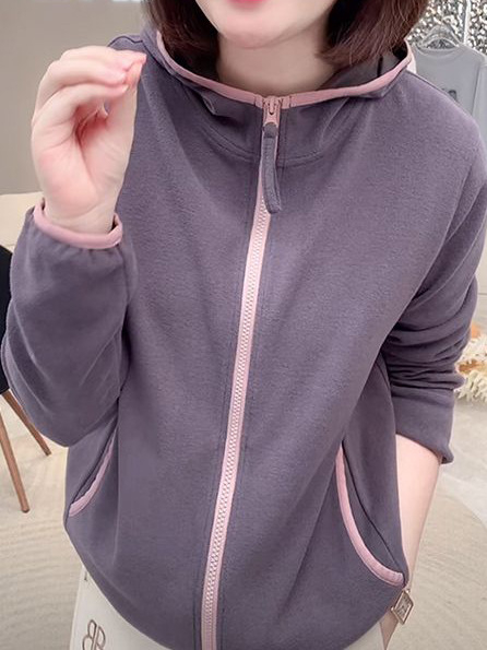 Plus veličine dvostrano velur kapucu topli hoodie jakna za jesen-zimu, modni stil, casual top
