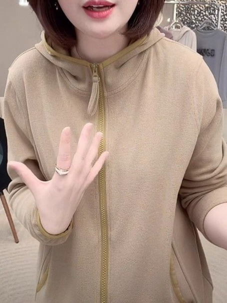Plus veličine dvostrano velur kapucu topli hoodie jakna za jesen-zimu, modni stil, casual top
