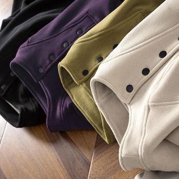 Ženski dukserica od pliša s modalom, visokim ovratnikom, ultra kratkom duljinom i princes rukavima