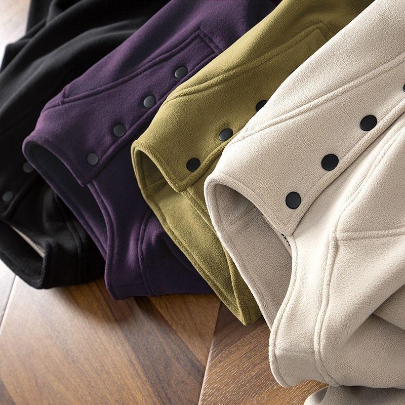 Ženski dukserica od pliša s modalom, visokim ovratnikom, ultra kratkom duljinom i princes rukavima