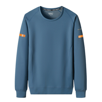 Muški pulover s okruglim izrezom, dugi rukavi, osnovni sportski stil, 100% pamuk, pogodno za proljeće i jesen