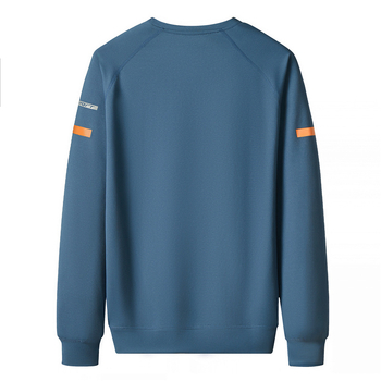 Muški pulover s okruglim izrezom, dugi rukavi, osnovni sportski stil, 100% pamuk, pogodno za proljeće i jesen