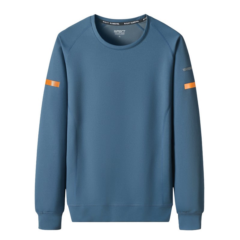 Muški pulover s okruglim izrezom, dugi rukavi, osnovni sportski stil, 100% pamuk, pogodno za proljeće i jesen