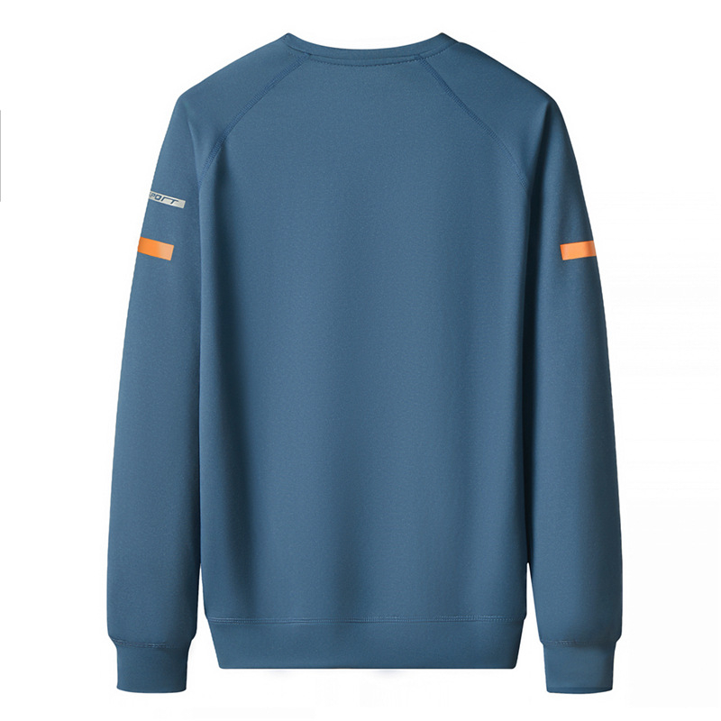 Muški pulover s okruglim izrezom, dugi rukavi, osnovni sportski stil, 100% pamuk, pogodno za proljeće i jesen