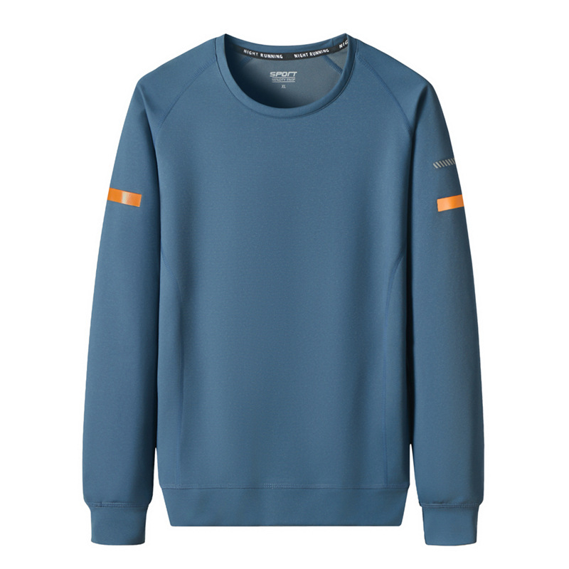 Muški pulover s okruglim izrezom, dugi rukavi, osnovni sportski stil, 100% pamuk, pogodno za proljeće i jesen