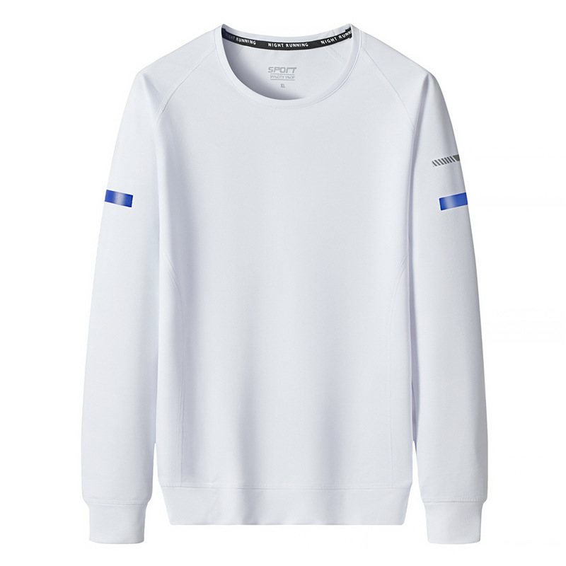 Muški pulover s okruglim izrezom, dugi rukavi, osnovni sportski stil, 100% pamuk, pogodno za proljeće i jesen