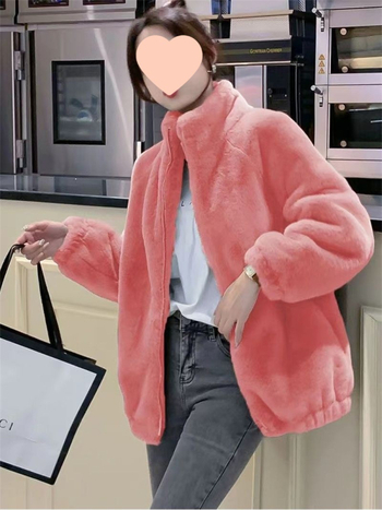 Γυναικείο φλίς μπουφάν με στάσιμο γιακά, πολυεστέρας, ultra-βραχύ μήκος, Α-γραμμή, με ένα κουμπί