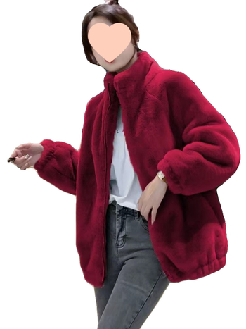 Γυναικείο φλίς μπουφάν με στάσιμο γιακά, πολυεστέρας, ultra-βραχύ μήκος, Α-γραμμή, με ένα κουμπί