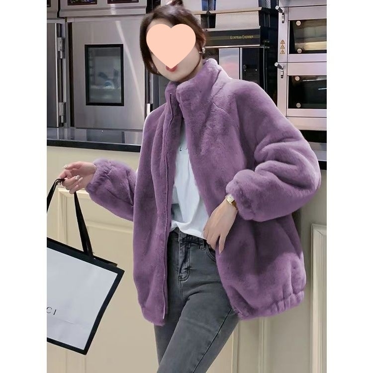 Γυναικείο φλίς μπουφάν με στάσιμο γιακά, πολυεστέρας, ultra-βραχύ μήκος, Α-γραμμή, με ένα κουμπί