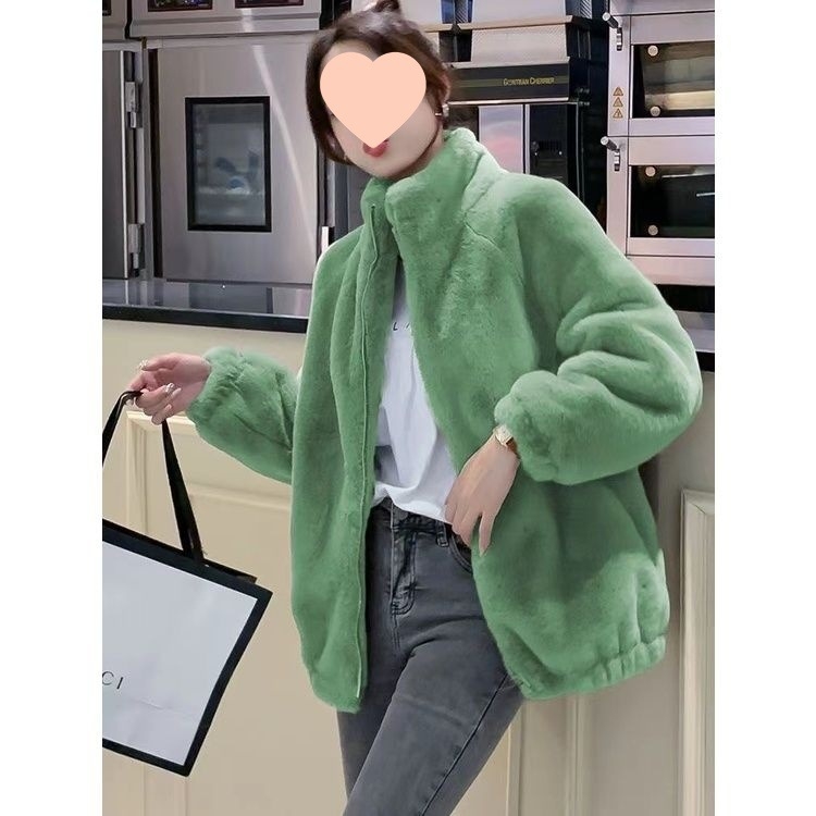 Γυναικείο φλίς μπουφάν με στάσιμο γιακά, πολυεστέρας, ultra-βραχύ μήκος, Α-γραμμή, με ένα κουμπί