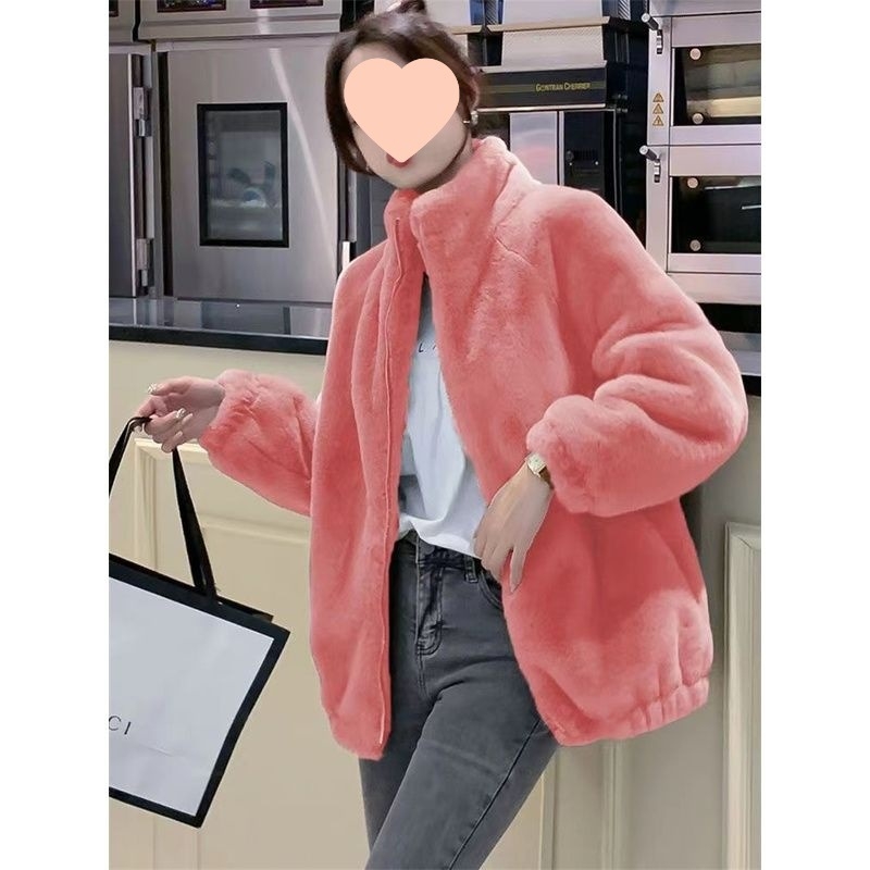 Γυναικείο φλίς μπουφάν με στάσιμο γιακά, πολυεστέρας, ultra-βραχύ μήκος, Α-γραμμή, με ένα κουμπί