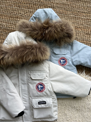 Bērnu ziemas jaka ar pūka pildījumu, korejas stilā, kažokādas apkakle, ziema