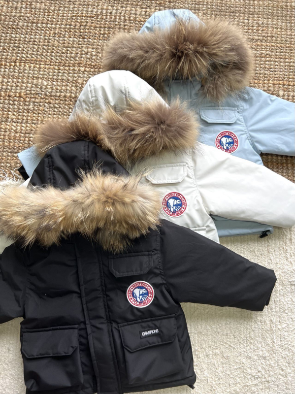 Bērnu ziemas jaka ar pūka pildījumu, korejas stilā, kažokādas apkakle, ziema