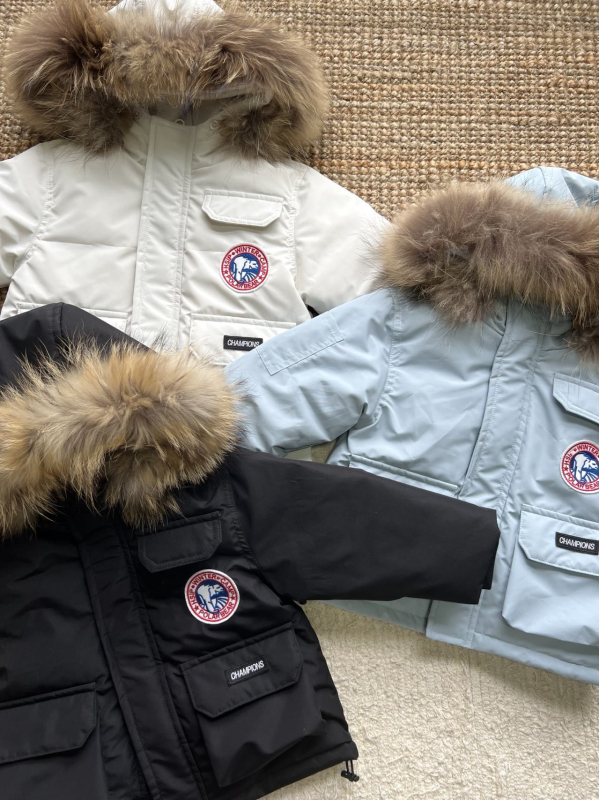 Bērnu ziemas jaka ar pūka pildījumu, korejas stilā, kažokādas apkakle, ziema