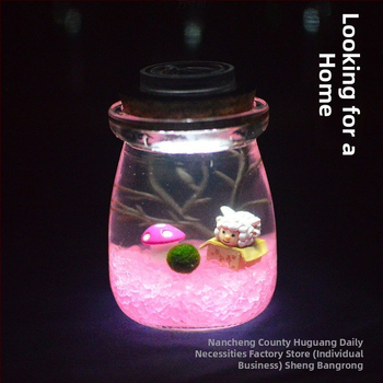 Хидропонен микро ландшафт в екологична бутилка с водораслова топка — магнитен материал, модерен минималистичен стил, възможност за печат на лого, подарък готов