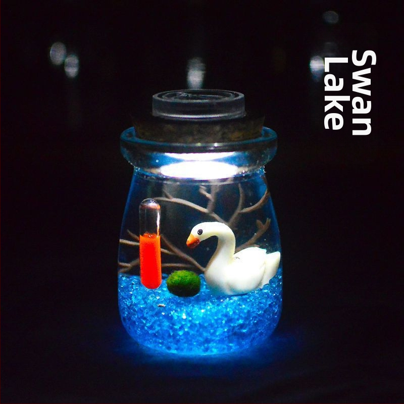 Хидропонен микро ландшафт в екологична бутилка с водораслова топка — магнитен материал, модерен минималистичен стил, възможност за печат на лого, подарък готов