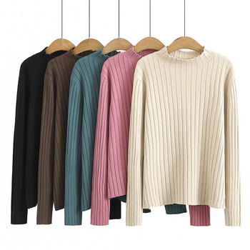 Sieviešu adīts džemperis, korejiešu stils, ziemas 2021, galvenā auduma sastāva saturs 30–50%