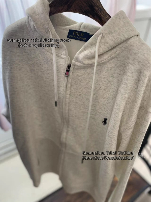 Dámsky kapucňový sveter s vyšívaným zvieracím vzorom, voľný strih, zips, bavlna-polyester zmes