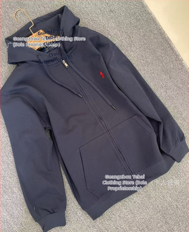 Dámsky kapucňový sveter s vyšívaným zvieracím vzorom, voľný strih, zips, bavlna-polyester zmes