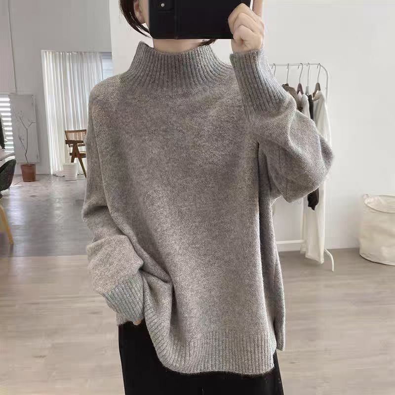 Pleteno jakna-sviter od chenille tkanine s elastanom, poluoturtneck ovratnik, izvezeni detalji