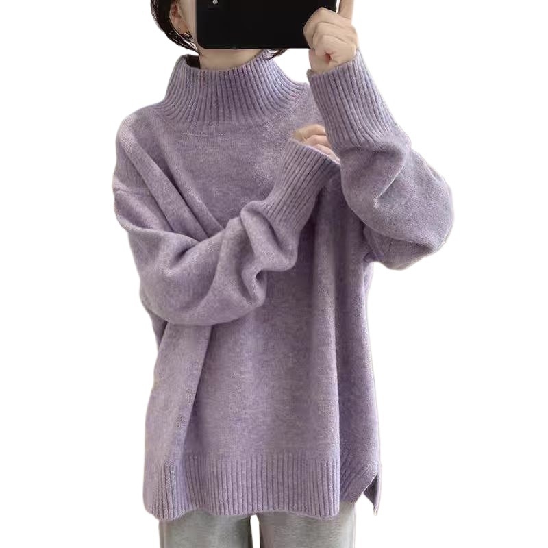 Pleteno jakna-sviter od chenille tkanine s elastanom, poluoturtneck ovratnik, izvezeni detalji