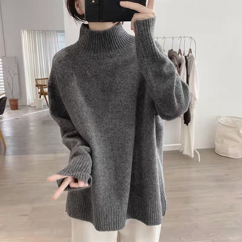 Pleteno jakna-sviter od chenille tkanine s elastanom, poluoturtneck ovratnik, izvezeni detalji