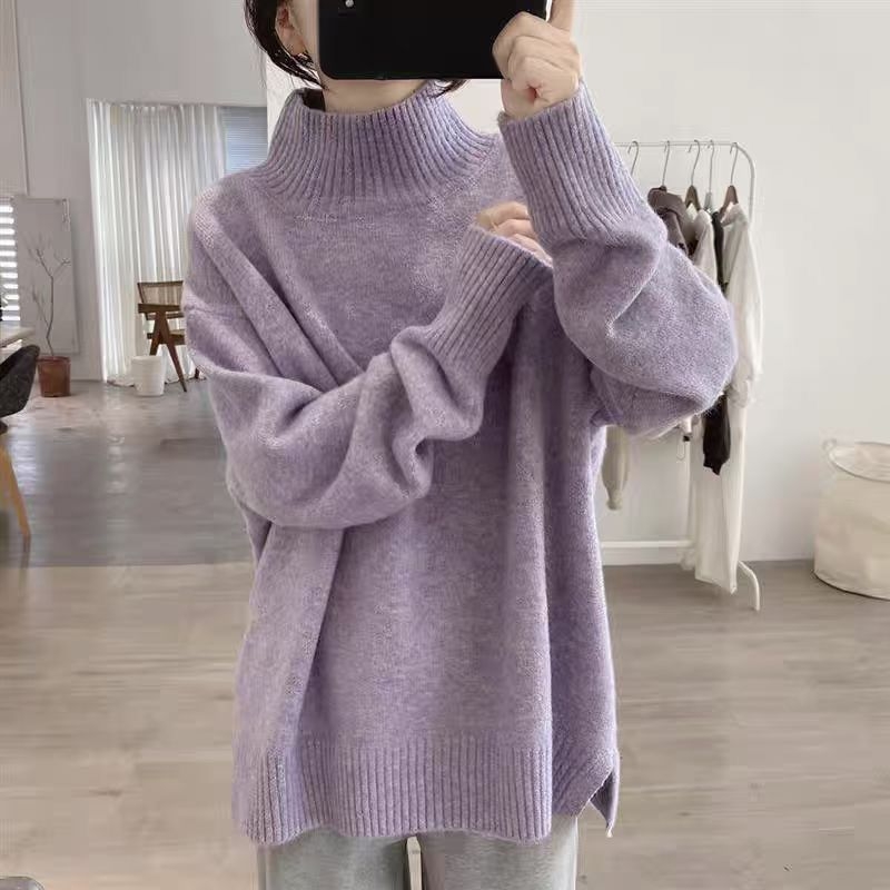 Pleteno jakna-sviter od chenille tkanine s elastanom, poluoturtneck ovratnik, izvezeni detalji