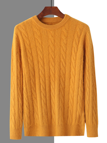 Adīts džemperis no mink velvet, izvijots ziedu raksts, biezs, apaļa kakla