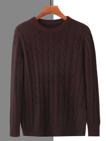 Adīts džemperis no mink velvet, izvijots ziedu raksts, biezs, apaļa kakla