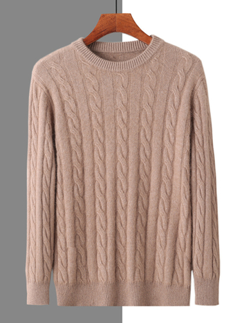 Adīts džemperis no mink velvet, izvijots ziedu raksts, biezs, apaļa kakla