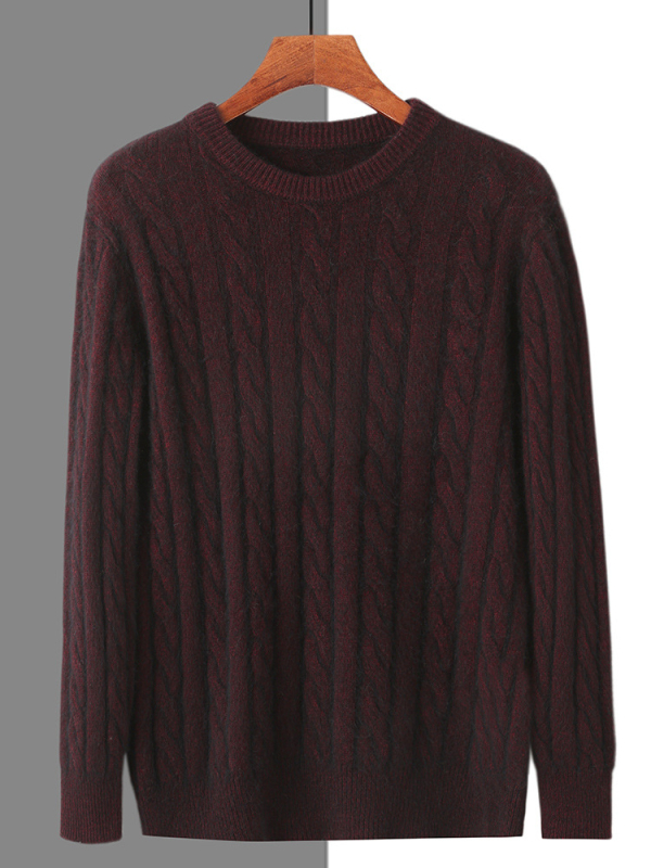 Adīts džemperis no mink velvet, izvijots ziedu raksts, biezs, apaļa kakla