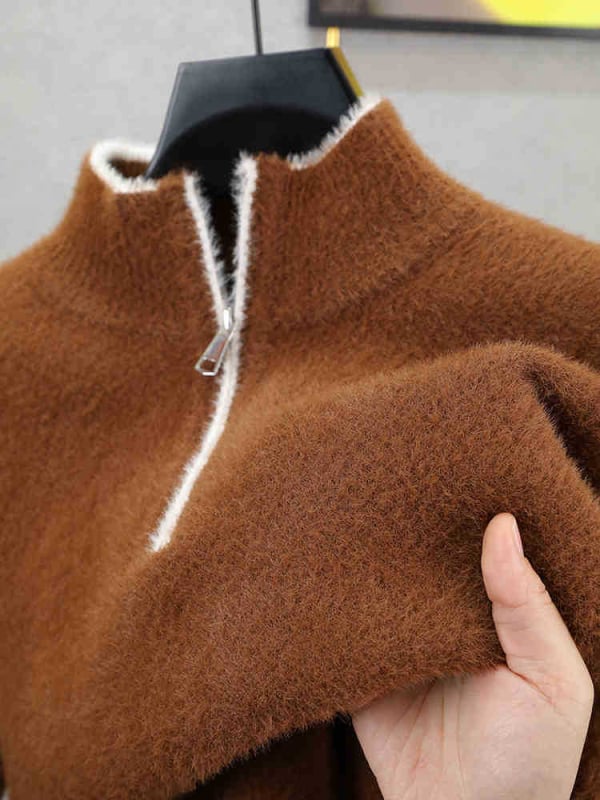 Siltas džemperis ar biezinātu flīsa odere, stāvošā apkakle, Vinylon/Nylon audums, ziedu raksts, Ziemas 2024